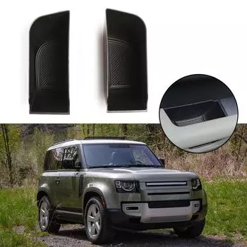 1 пара для Defender 90 110 Blcak автомобильный дверной ящик для хранения телефона лоток 2020-2023 Автомобильные аксессуары большой емкости CHINA