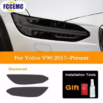 1 пара для Volvo S60 S90 V60 V90 XC60 XC90 защитная тонировочная пленка для автомобильных фар дымчато-черная наклейка на передний фонарь из термополиуретана, автомобильные аксессуары