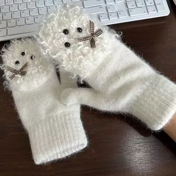 1 пара для женщин и девочек, зимние теплые, утолщенные, для велоспорта, ветрозащитные, для активного отдыха, белые