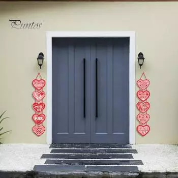 1 пара Дня Святого Валентина, красное сердце, дверной знак, украшение, бумага, сердце, вешалка для передней двери, украшение, украшение на стену ко Дню святого Валентина для красный