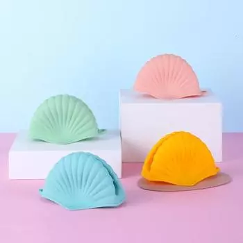 1 пара долговечных перчаток против ожогов, дизайн в форме ракушки, прочные держатели для кастрюль с горячей ручкой зелёный