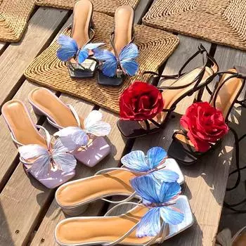 1 пара дорожных пляжных сандалий в форме бабочки, украшения, аксессуары, пряжка для обуви, съемный зажим для обуви в стиле отпуска фиолетовый