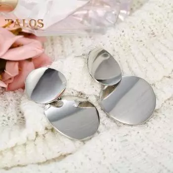 1 пара двойных круглых серег-гвоздиков с геометрическим преувеличенным элегантным золотистым, серебряным цветом для женщин и девочек, металлические серьги-гвоздики, модные ювелирные аксессуары на день рождения золотистый