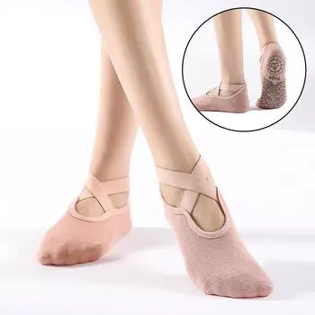 1 пара дышащих хлопковых носков для женщин, носки для йоги, носки для тренировок в помещении, носки с противоскользящей точкой для пола чёрный