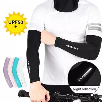 1 пара дышащих налокотников Ice Fabric с защитой от ультрафиолета для бега и охлаждения UPF 50 для фитнеса, баскетбола, спорта, велоспорта и активного отдыха M