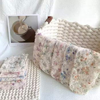 1 пара дышащих носков средней длины, маленькие удобные и милые носки из тюля JK с цветочным принтом, летние в стиле Лолита