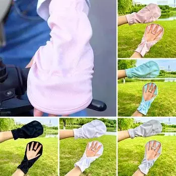 1 пара дышащих перчаток большого размера для мужчин и женщин с рукавами для защиты от солнца и льдом, велосипедные, 1 пара синий