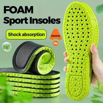 1 пара дышащих впитывающих пот ультра-мягких нескользящих стельок, спортивные стельки с поддержкой свода стопы для мужчин и женщин 35-36 зелёный