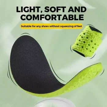 1 пара дышащих впитывающих пот ультра-мягких нескользящих стельок, спортивные стельки с поддержкой свода стопы для мужчин и женщин 35-36 зелёный