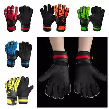 1 пара дышащих вратарских перчаток, противоскользящие вратарские тренировочные перчатки для игры в футбол 9 оранжевый
