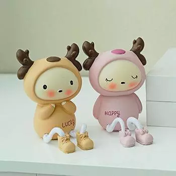 1 пара фигурок животных из смолы, настольный декор, статуэтки животных с длинными ногами Deer