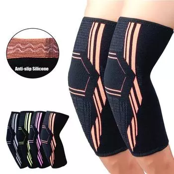 1 пара фитнес-локтевого бандажа, компрессионный поддерживающий рукав, теннисный локоть, лечение локтя для гольфа, уменьшение боли в суставах при тендините M оранжевый/чёрный