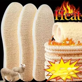 1 пара флисовых стелек для мужчин и женщин — максимальное тепло и комфорт, идеально подходят для зимних видов спорта и активного отдыха. 35 бежевый