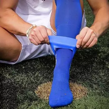 1 пара футбольных носков для защиты голени, нескользящие силиконовые рукава, спортивные ремни для защиты голени для футбола, бега, велоспорта 9*7.8CM прозрачный