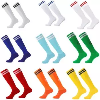 1 пара футбольных носков в полоску, высокие носки для софтбола, бейсбола, командных видов спорта, дышащие футбольные носки для мужчин и женщин