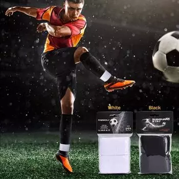 1 пара футбольных ремней для защиты голени, регулируемые ремни для защиты голени, противоскользящие легкие футбольные щитки для лодыжек для юношеского футбола One Size чёрный