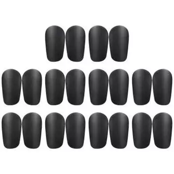 1 пара футбольных щитков для голени для молодежи и взрослых (Черный 8x5см)