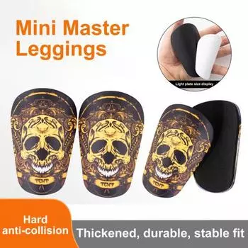 1 пара футбольных щитков для малышей, детей, молодежи, взрослых, утолщенные пенопластовые накладки на голени, уникальные защитные щитки с рисунком черепа, тренировочное пособие для футбола XS