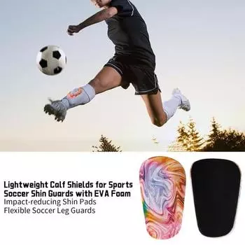1 пара футбольных щитков для защиты ног от спорта на открытом воздухе, легкая набивка из вспененного ЭВА, щитки для тренировок по футболу для подростков оранжевый/красный