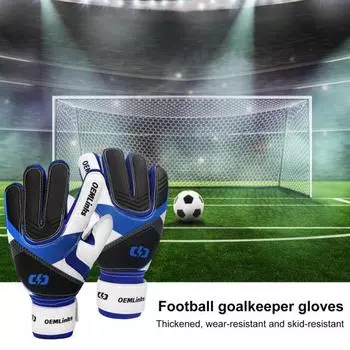 1 пара футбольных вратарских перчаток, противоскользящие перчатки для ладоней, суперзахват, защита пальцев, износостойкие вратарские перчатки S A флуоресцентный зеленый