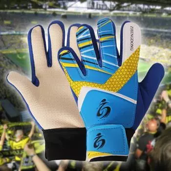 1 пара футбольных вратарских перчаток с сильным захватом на ладонях, ударопрочные детские перчатки 5 зелёный