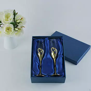 1 пара фужеров для шампанского со сверкающими хрустальными бокалами для тостов, стеклянная посуда, романтический стакан для серебряный