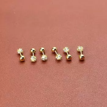 1 пара геометрических циркониевых серег для женщин, серьги из ушной кости, хряща, спиральные серьги 1Pair