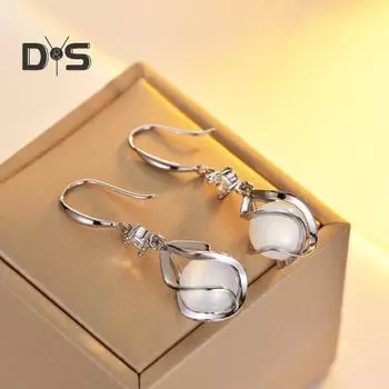 1 пара геометрических серег-крючков, спиральный дизайн, со стразами, искусственный опал, висячие серьги, яркие блестящие серьги серебряный