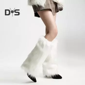 1 пара гетр из искусственного меха для женщин и девочек, плюшевые мягкие манжеты на рукава, пушистые меховые рукава для зимнего тепла 15cm хаки