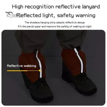 1 пара гетр со светоотражающей полосой, регулируемые, для мужчин и женщин, для активного отдыха, походов, скалолазания, катания на лыжах, охоты, защиты от змей, зимних ботинок, защитный чехол для обуви оранжевый