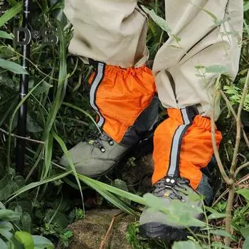 1 пара гетр со светоотражающей полосой, регулируемые, для мужчин и женщин, для активного отдыха, походов, скалолазания, катания на лыжах, охоты, защиты от змей, зимних ботинок, защитный чехол для обуви зелёный