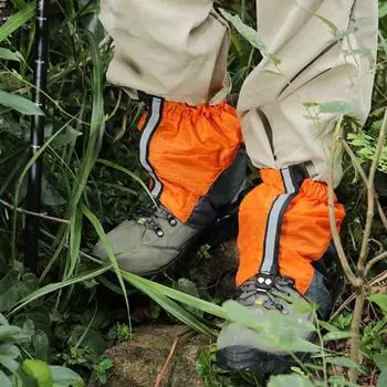 1 пара гетр со светоотражающей полосой, регулируемые, для мужчин и женщин, для активного отдыха, походов, скалолазания, катания на лыжах, охоты, защиты от змей, зимних ботинок, защитный чехол для обуви зелёный