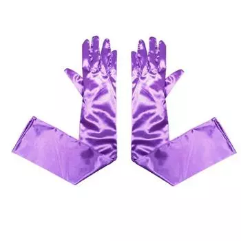 1 пара гладких атласных длинных перчаток, шелковистый материал, маскарадные перчатки, аксессуары для свадебного платья для фотосессии 55cm