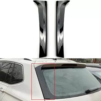 1 пара глянцевых черных боковых спойлеров на заднее окно, боковая накладка на крыло для VW Tiguan MK2 2017-2021
