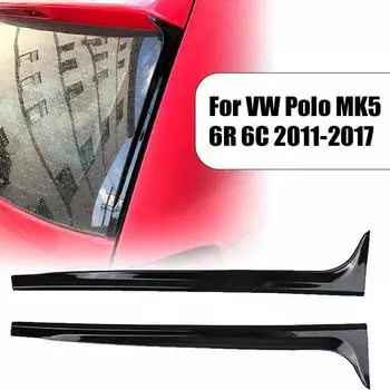 1 пара глянцевых черных спойлеров на заднее стекло автомобиля для VW Polo MK5 6R 6C 2011-2017
