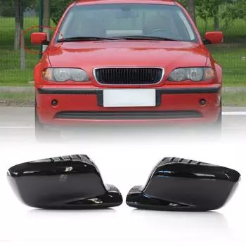 1 пара глянцевых черных зеркальных боковых накладок на двери заднего вида 51167074236 51167074235 для BMW