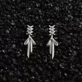 1 пара готических аксессуаров панк-сережек-бантов с кисточками из сплава серебряного цвета, классные серьги-подвески для вечеринок для женщин, ювелирные изделия в подарок