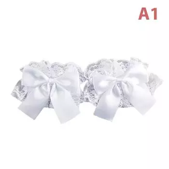 1 пара готических манжет Лолита с милыми бантами и оборками из кружевного тюля, напульсник с рукавом для руки as the picture