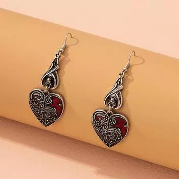 1 пара готических серег, серьги в форме сердца в форме летучих мышей, ювелирные изделия на Хэллоуин 1 Pair