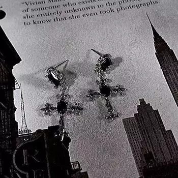 1 пара готических сережек-крестиков в стиле панк-хеллоуин, креативные ювелирные изделия, подарки 1 Pair