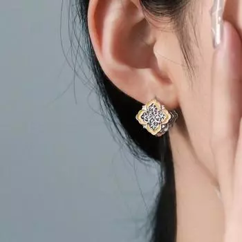 1 ПАРА Guochao Tang, серьги-пряжки в виде ракушки из травы и четырехлистного клевера для женщин, индивидуальный дизайн, модные серьги высокого класса