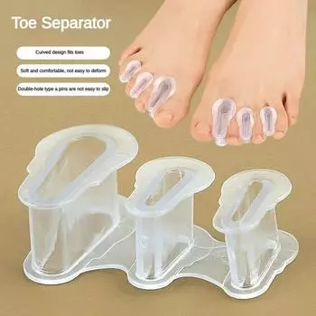 1 пара Hammer Gel Thumb Foot Care Splitter, корректор косточки большого пальца стопы, силиконовые разделители накладок, ортезы Hallux Valgus, зажимы для пальцев ног прозрачный