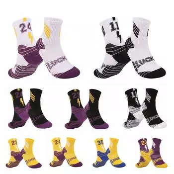 1 пара хлопковых детских футбольных носков, длинные трубчатые детские носки-полотенце для детей yellow-30