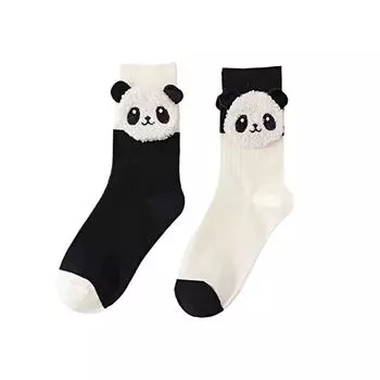 1 пара хлопковых носков с цветными блоками, плюшевые, 1 пара китайских шикарных милых носков с пандой, хлопковые носки с рисунком