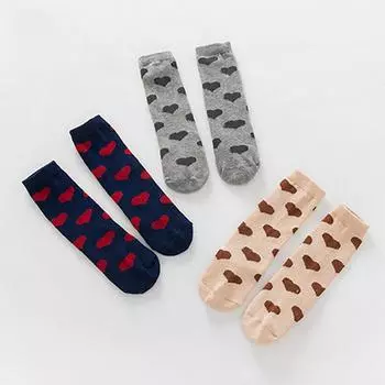 1 пара хлопковых носков с героями мультфильмов для новорожденных мальчиков и девочек, милые мягкие носки с принтом сердца для малышей M