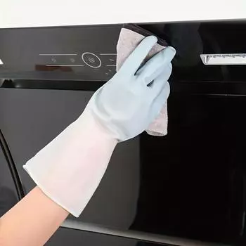 1 пара хозяйственных перчаток, водонепроницаемые кухонные перчатки для мытья посуды, нескользящие, прочные перчатки для стирки, чистящие средства S розовый