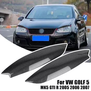 1 пара хромированных фар, накладка на веки для бровей для Volkswagen для VW GOLF 5 MK5 GTI R 2005 2006 2007, внешние аксессуары чёрный