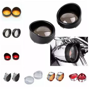 1 пара хромированных лицевых панелей для указателей поворота в стиле козырька, 4 цвета линз для Davidson #5