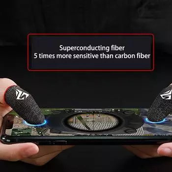 1 пара игровых накладок на пальцы с дышащими кончиками пальцев для мобильных игр Pubg красный