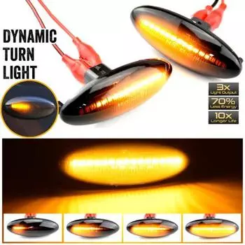 1 пара индикаторов бокового зеркала. Идеальная замена. Plug Play. 2 цвета. Последовательный светодиодный поворотник.